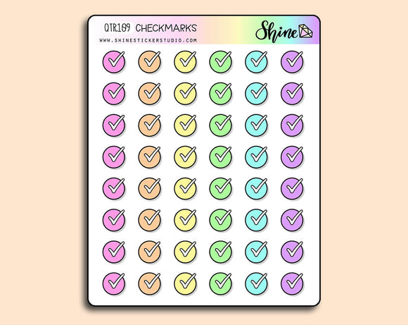 Colorful Checkmark Stickers By Shine Studio 
