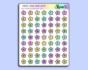 Colorful Star Date Dot Stickers By Shine Sticker Studio