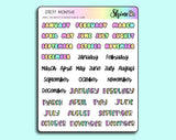 Black and Colorful Months Cover Stickers By Shine Stickers