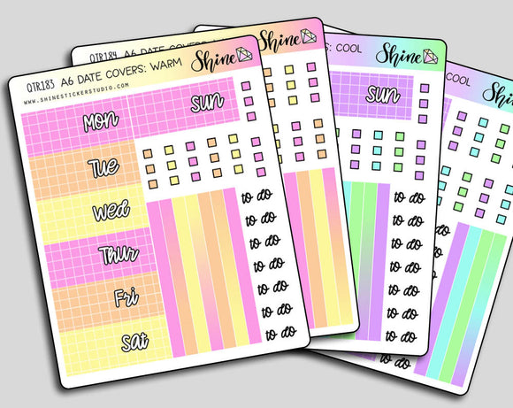 All Color A6 Hobonichi Date Cover Stickers By Shine Studio