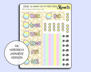 A6 Hangin' With My Peeps Hobonichi Date Cover Stickers