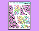 Panda Rainbow Torn Paper Stickers