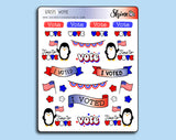 USA Vote Stickers Pickle the Penguin