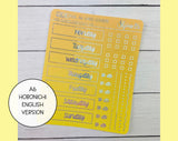 Yellow Hobonichi Weeks English Version | Date Cover Stickers | Shine Studio