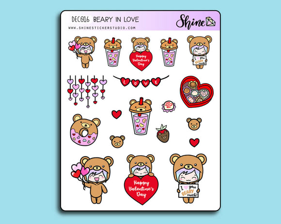 Beary In Love Deco Stickers