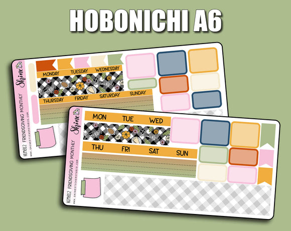 Undated Friendsgiving Monthly Kit - Hobonichi A6