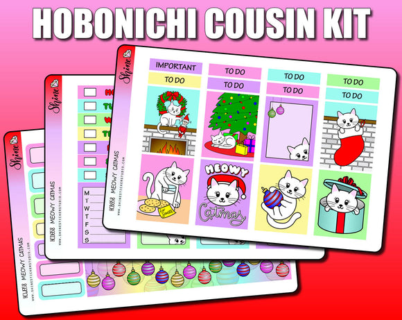 Meowy Catmas Hobonichi Cousin Sticker Kit