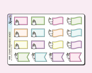 Star the Unicorn Peekaboo Boxes Stickers