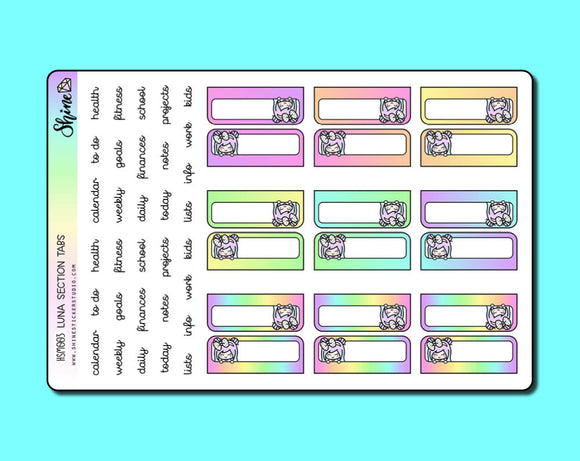 Colorful Luna Section Tab Stickers By Shine Sticker Studio