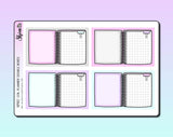 Empty Bright Coil Planner Double Boxes Stickers By Shine Sticker Studio 