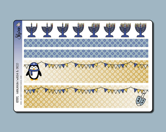 Hanukkah Washi & Deco Stickers Designed By Shine Sticker Studio