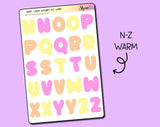 From N-Z Yellow, Purple, and Orange Alphabet Letter Stickers | Shine Studio