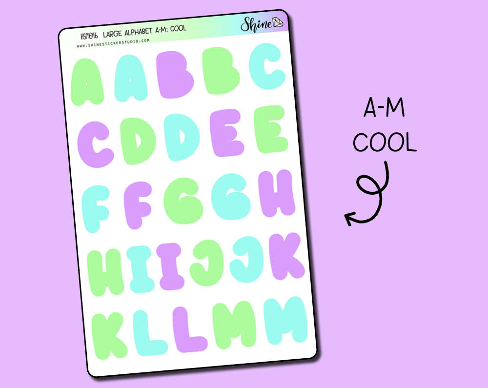 Large Alphabet Bubble Letter Stickers – Shine Sticker Studio