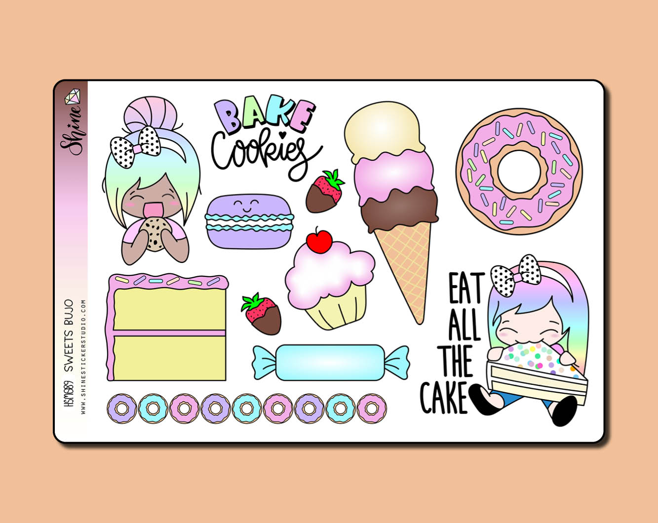Quarter Boxes Pastel Rainbow Stickers for planner, Box icons