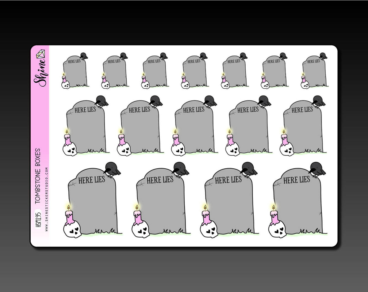 Tombstone Box Stickers – Shine Sticker Studio
