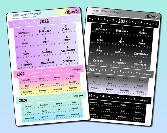 2023 Hobonichi Cousin Yearly Overview Sticker Kit
