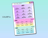 2023 Hobonichi Cousin Yearly Overview Sticker Kit