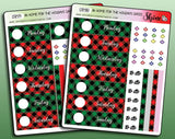Home for the Holidays - A6 Hobonichi Date Cover Stickers