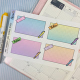 Bright Colors Gradient Grid Double Boxes Stickers By Shine Sticker Studio
