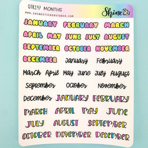 Colorful Months Cover Stickers By Shine Sticker Studio
