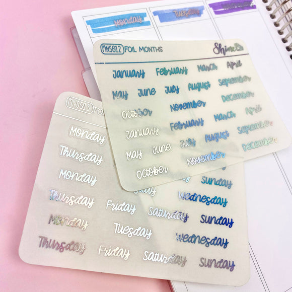 Blue & White Days of the Week Stickers By Shine Sticker 