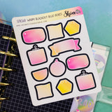 Pink and Yellow Warm Blackout Bujo Box Stickers By Shine Sticker Studio 