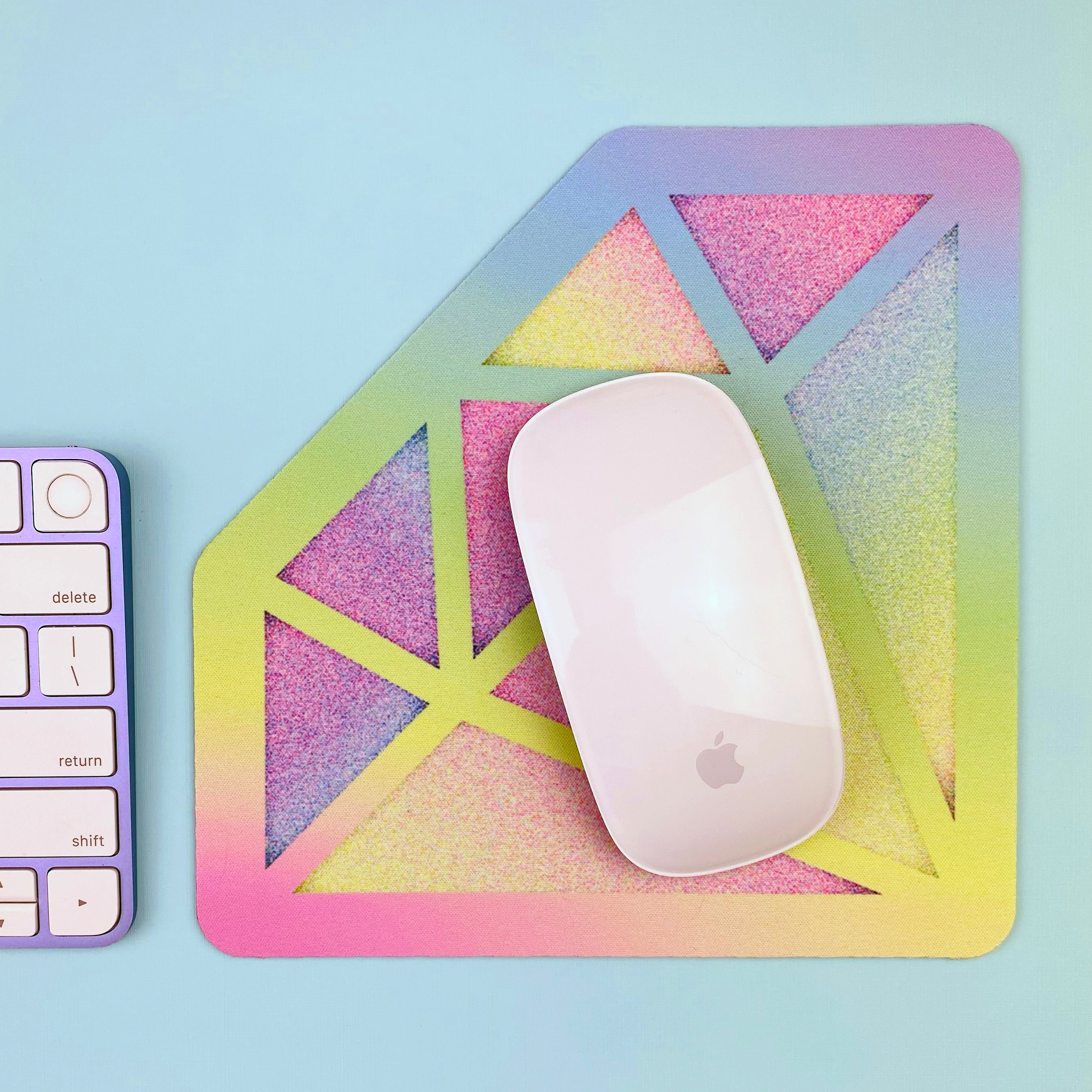 Pastel Rainbow Diamond Mouse Pad – Shine Sticker Studio