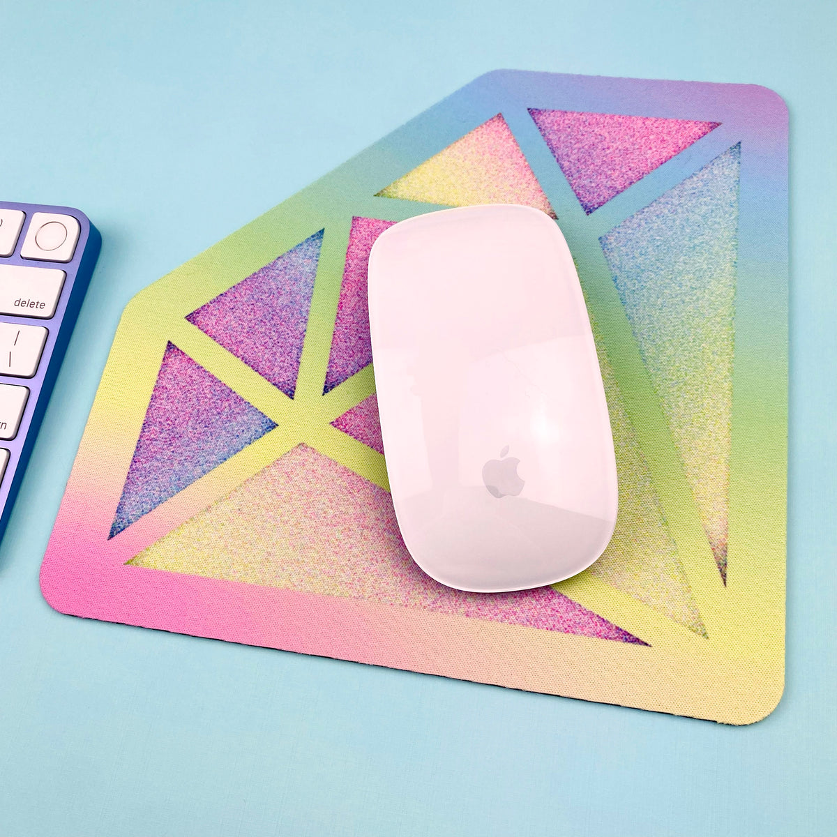 Pastel Rainbow Diamond Mouse Pad – Shine Sticker Studio