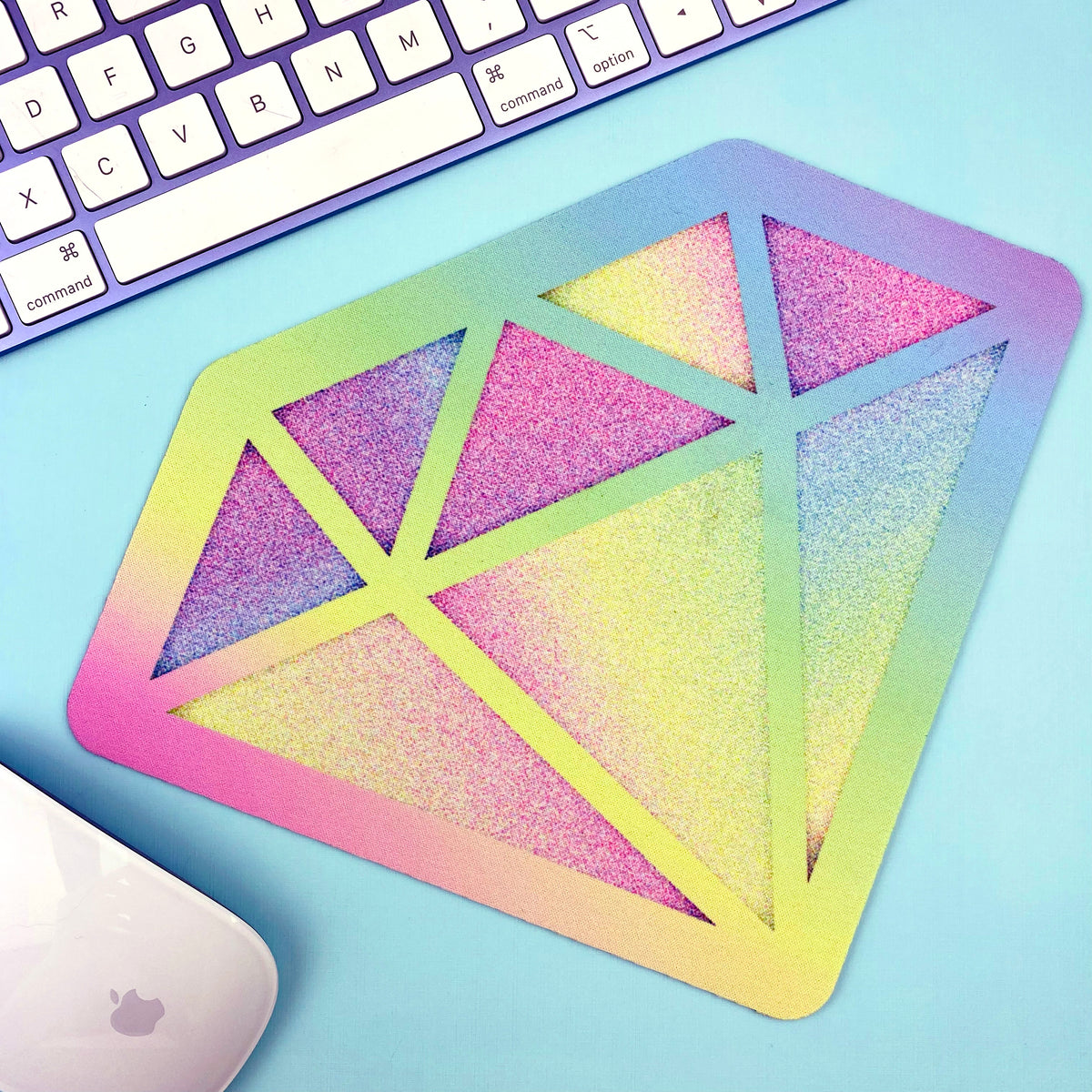 Pastel Rainbow Diamond Mouse Pad – Shine Sticker Studio