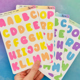 Bright Large Alphabet Letter Stickers Created By Shine Sticker Studio