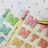 Clear Large Weekday Letter Stickers Create By Shine Studio