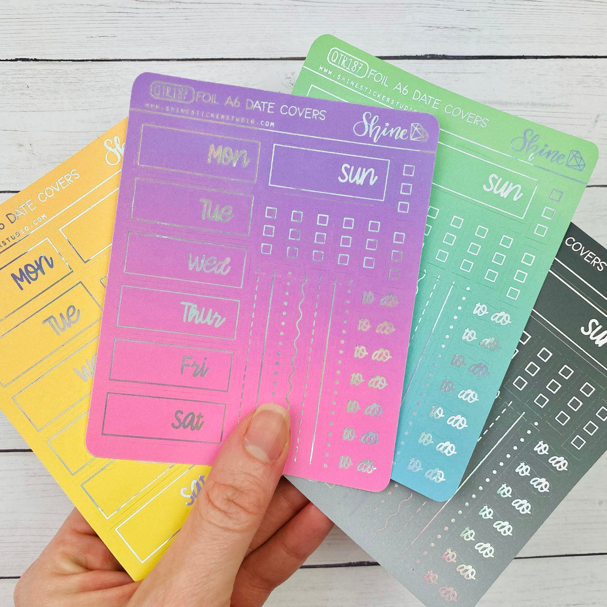 FOIL A6 Hobonichi Date Cover Stickers – Shine Sticker Studio