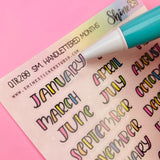Small Hand-lettered Month Stickers Designed By Shine Studio | Monthly Stickers 