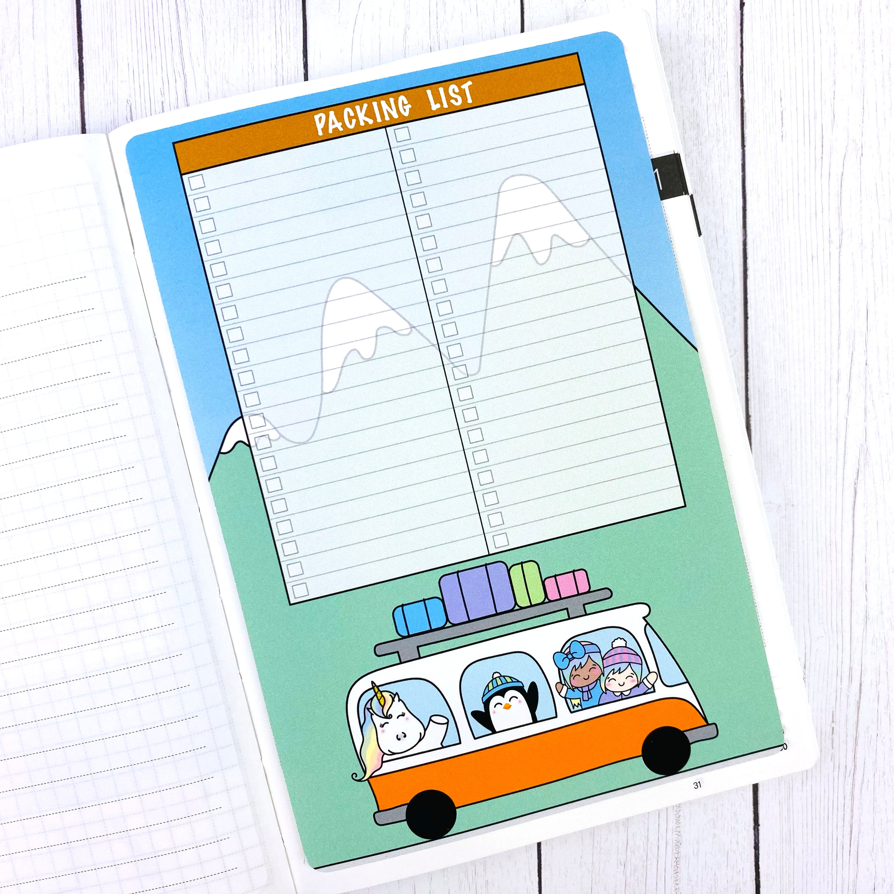 Packing List Inside Sticker CLEARANCE Winter Vacation Packing List Jumbo Sticker – Shine Sticker Studio