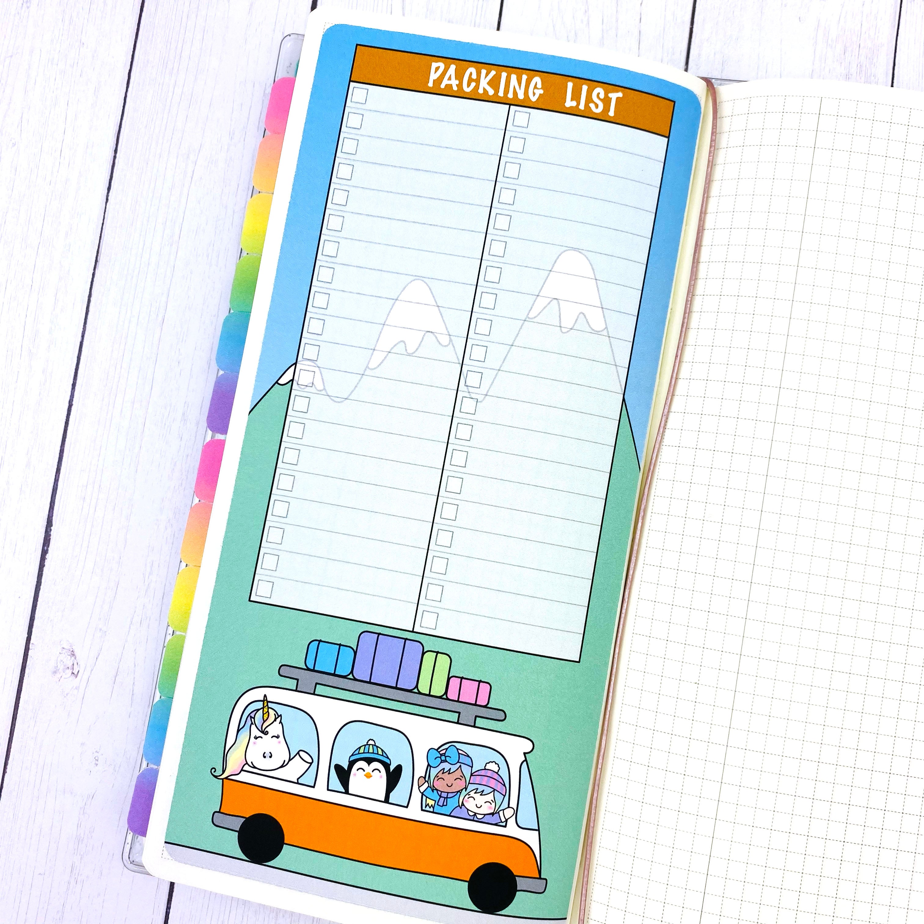 Packing List Inside Sticker CLEARANCE Winter Vacation Packing List Jumbo Sticker – Shine Sticker Studio