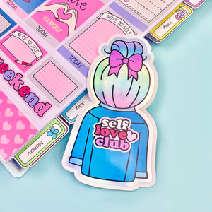 HOLOGRAPHIC Luna Self Love Club Die Cut Vinyl Decal