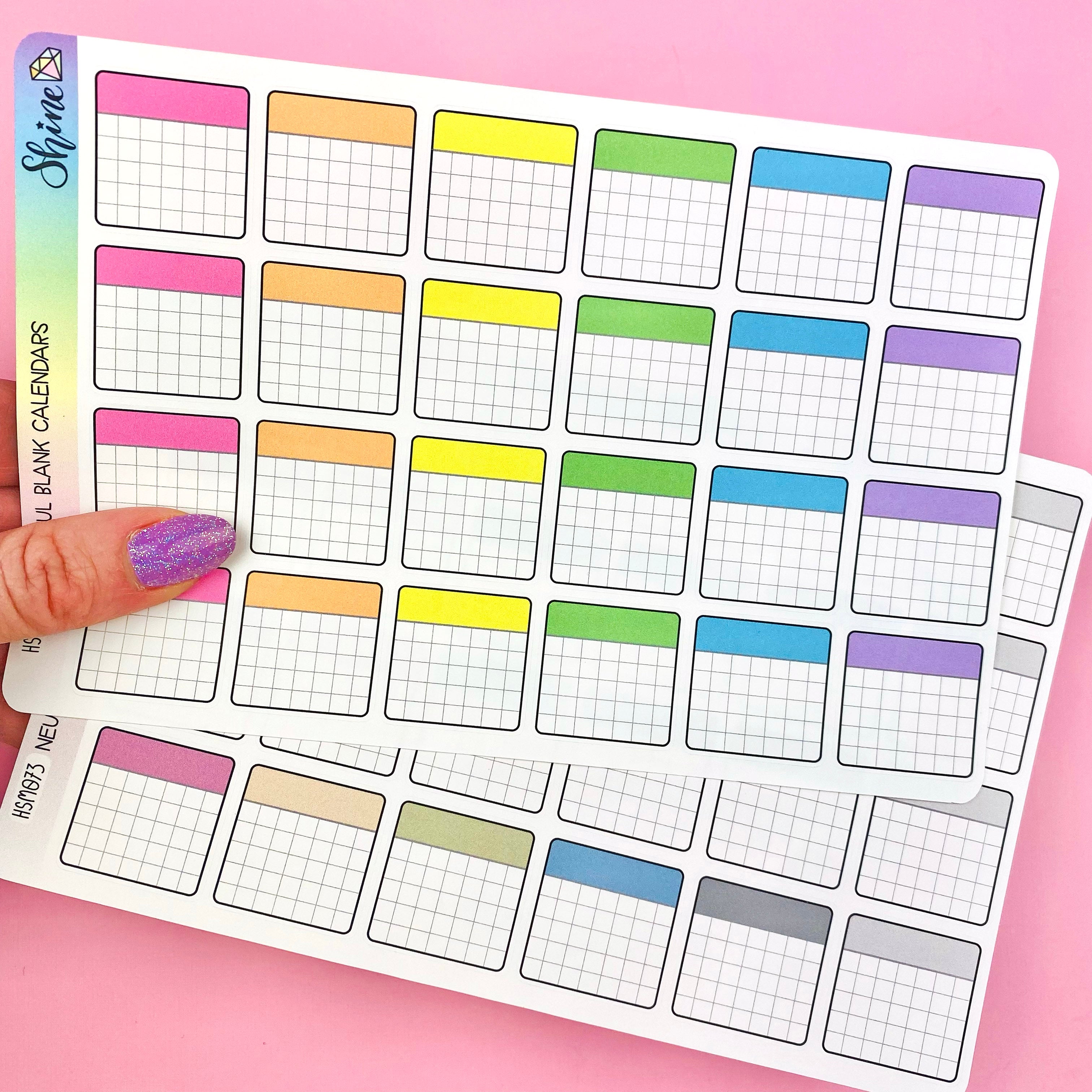 Blank Calendar Stickers – Shine Sticker Studio