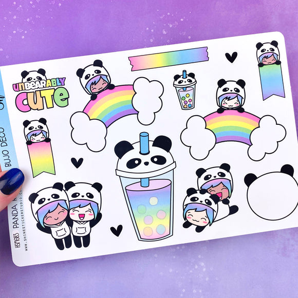 Panda Rainbow Bujo Deco Stickers