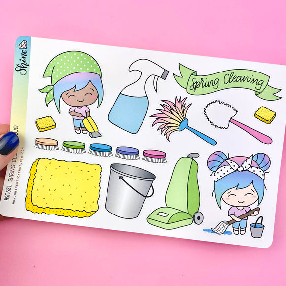 Spring Cleaning Bujo Deco Stickers
