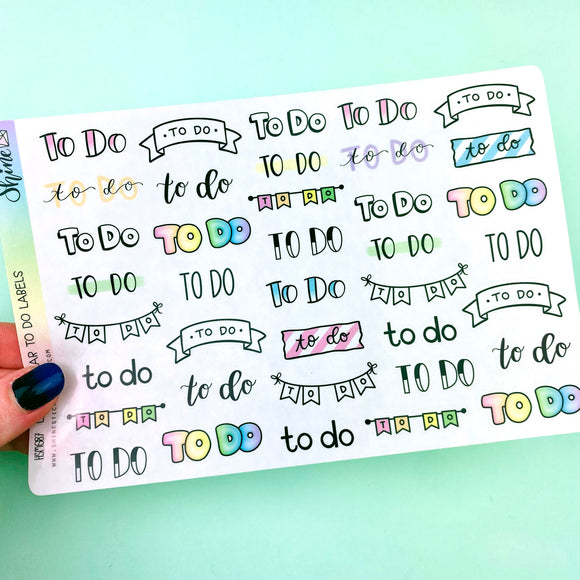 Large Clear To Do Labels Bujo Stickers