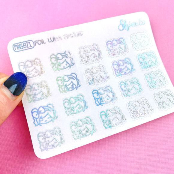 FOIL Clear Luna Emoji Stickers