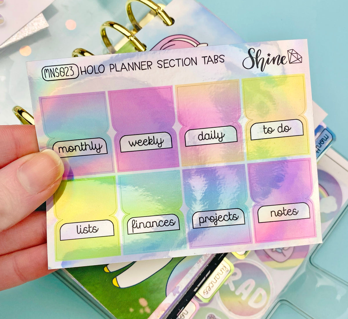 Holo Vinyl Mini Section Tabs Mini Sheet – Shine Sticker Studio