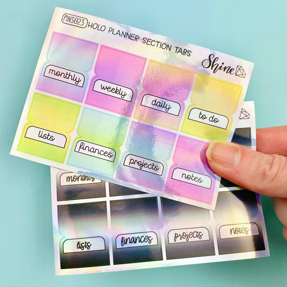 Holo Vinyl Mini Section Tabs Mini Sheet