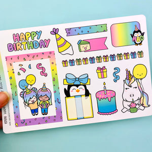 Happy Birthday Bujo Deco Stickers