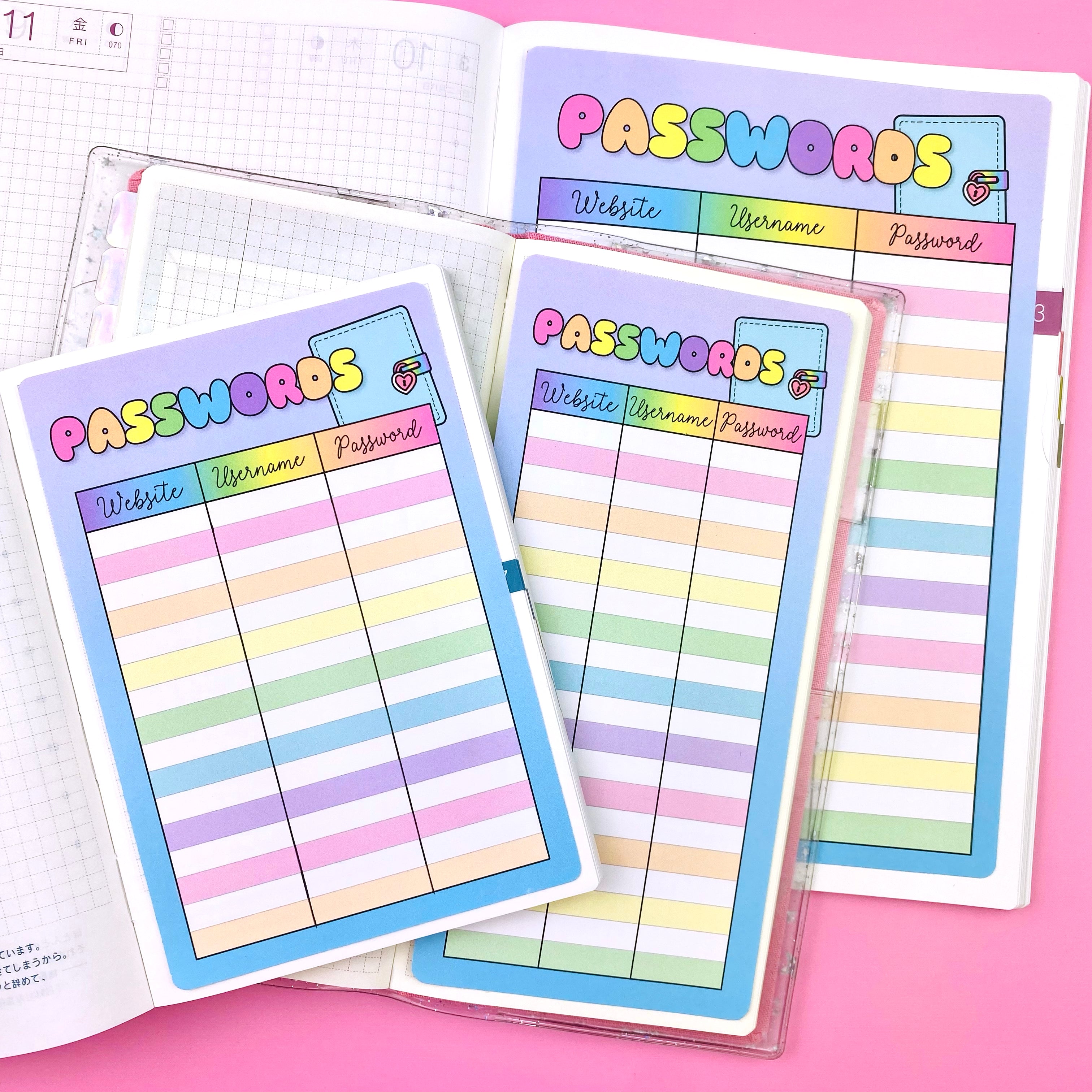 Passwords Log Jumbo Sticker – Shine Sticker Studio