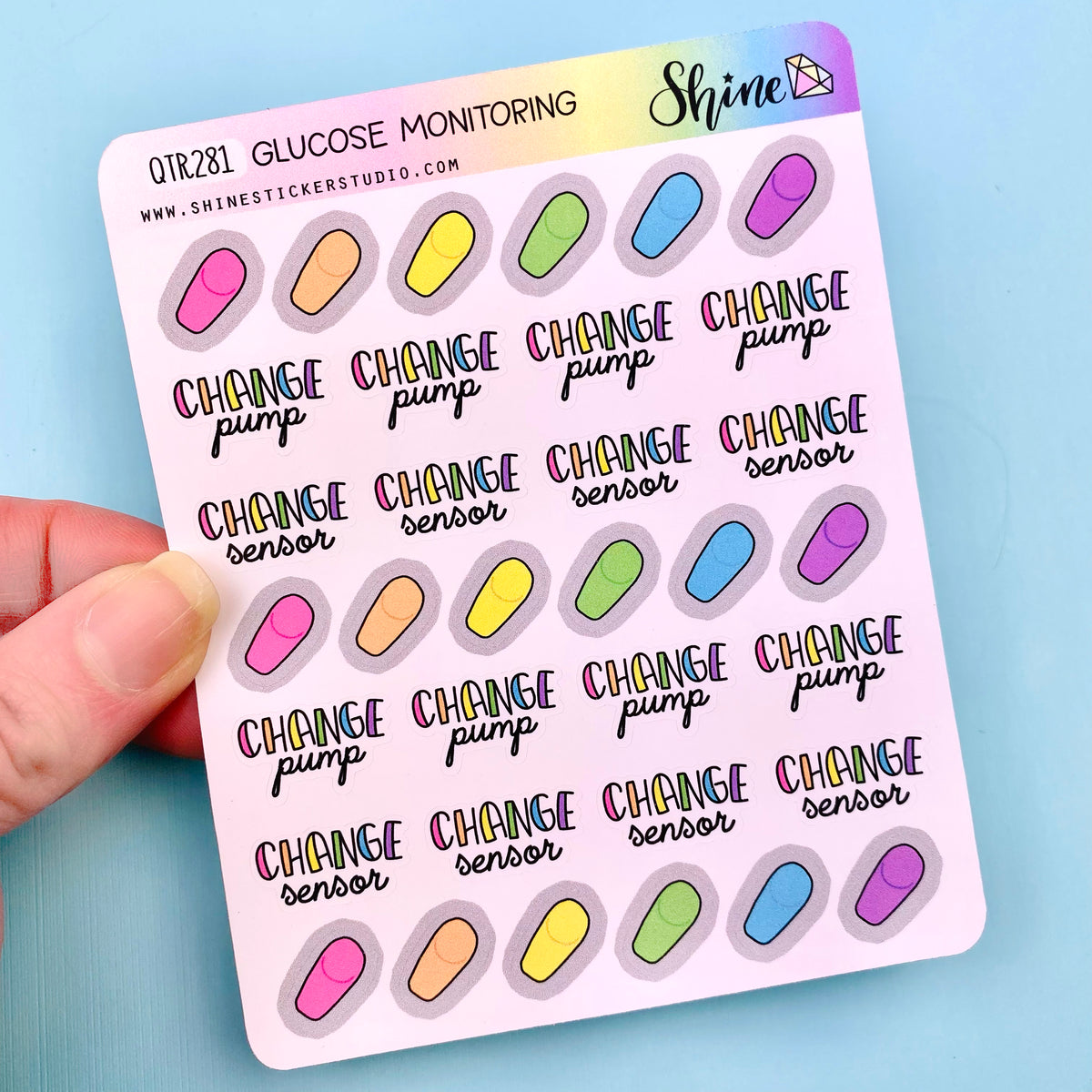 Glucose Monitoring Stickers – Shine Sticker Studio