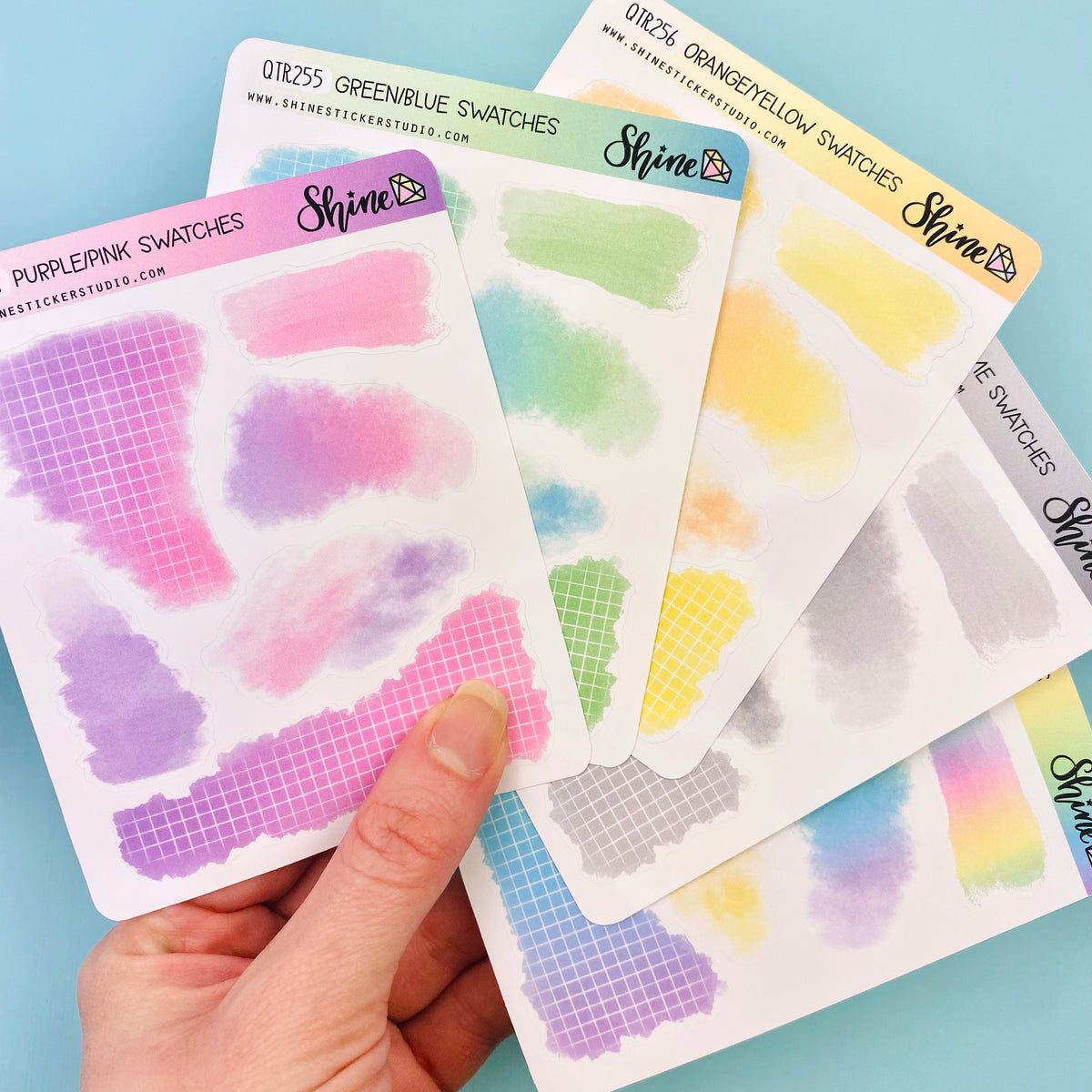 Watercolor Swatches Stickers – Shine Sticker Studio