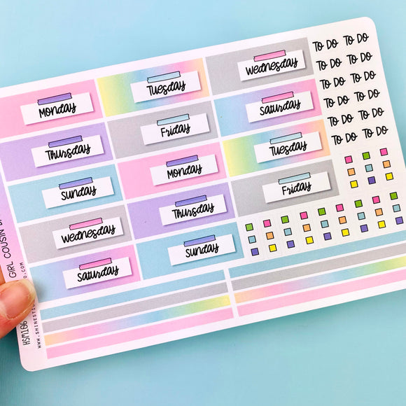 Planner Girl Hobonichi Cousin Daily Date Cover Stickers