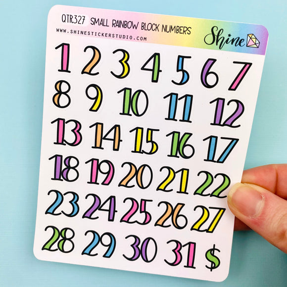 Small Hand-Lettered Date Number Stickers