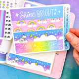 A6 Shine Bright Washi Strip Stickers